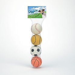 Digger's Rubber Sports Themed Dog Ball Toy, 4 count