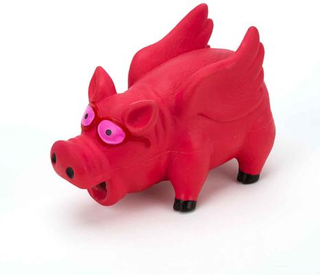 Show full view: Digger's Flying Grunting Pig Dog Chew Toy, Pink slide 2 of 3