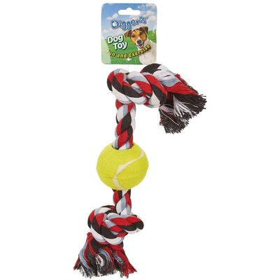 Digger's Digger's Rope Toy with Tennis Ball Dog Tug Toy