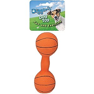 Digger's Latex Dumbbell Squeaky Dog Chew Toy