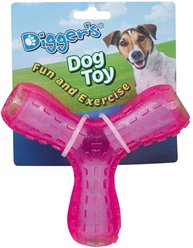 Digger's Giggle Wish Bone Dog Chew Toy, Pink slide 2 of 2