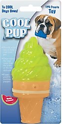Cool Pup Toy Ice Cream Cone Dog Chew Toy, Green, Mini