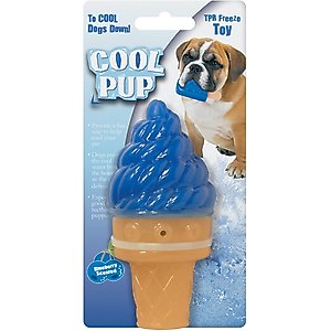 Cool Pup Toy Ice Cream Cone Dog Chew Toy, Blue, Mini
