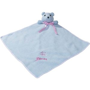 Zanies Snuggle Bear Blanket Squeaky Dog Chew Toy, Blue