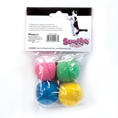 Show full view: Scruffy's Kitty Sponge Balls Cat Toy, 4 count slide 3 of 4