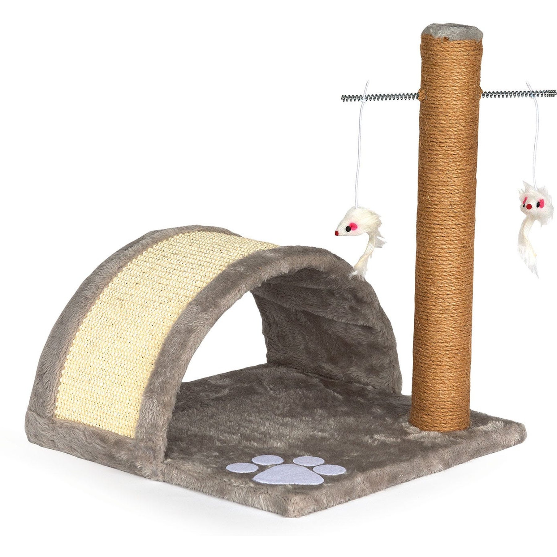 Meow Town Paw Bridge & Scratcher Pole Cat Toy