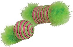 Kylie's Brights Raffia Spool & Ball with Feather Cat Toy, 2 count slide 2 of 2