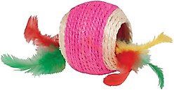 Kylie's Brights Jute Ball with Feather Middle Cat Toy