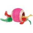 Kylie's Brights Jute Ball with Feather Middle Cat Toy