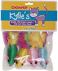 Kylie's Brights Feather Mouse Rattlers Cat Toy, 4 count slide 2 of 2