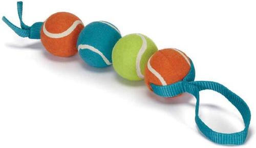 Show full view: Chomper 4 Stacked Tennis Nylon Tug Stuffing-Free Dog Toy slide 6 of 6