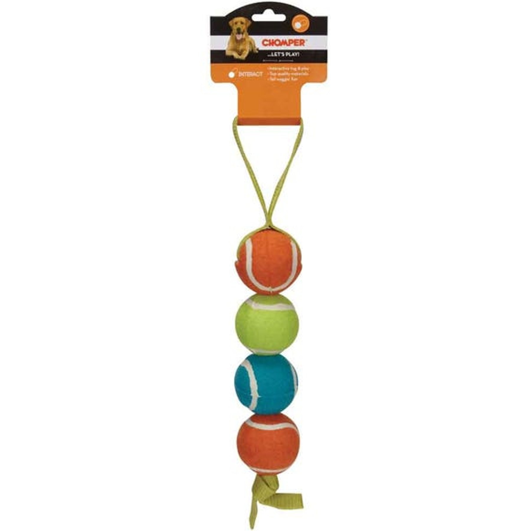 Chomper 4 Stacked Tennis Nylon Tug Stuffing-Free Dog Toy