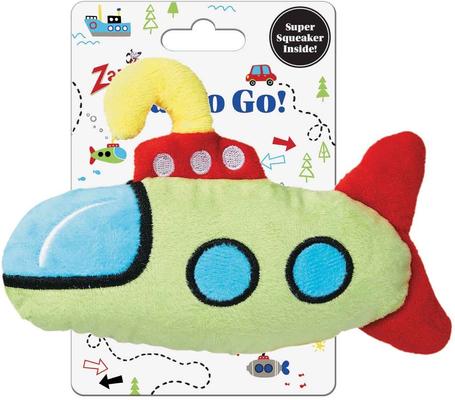 Show full view: Zanies Way to Go Submarine Squeaky Dog Chew Toy slide 3 of 5