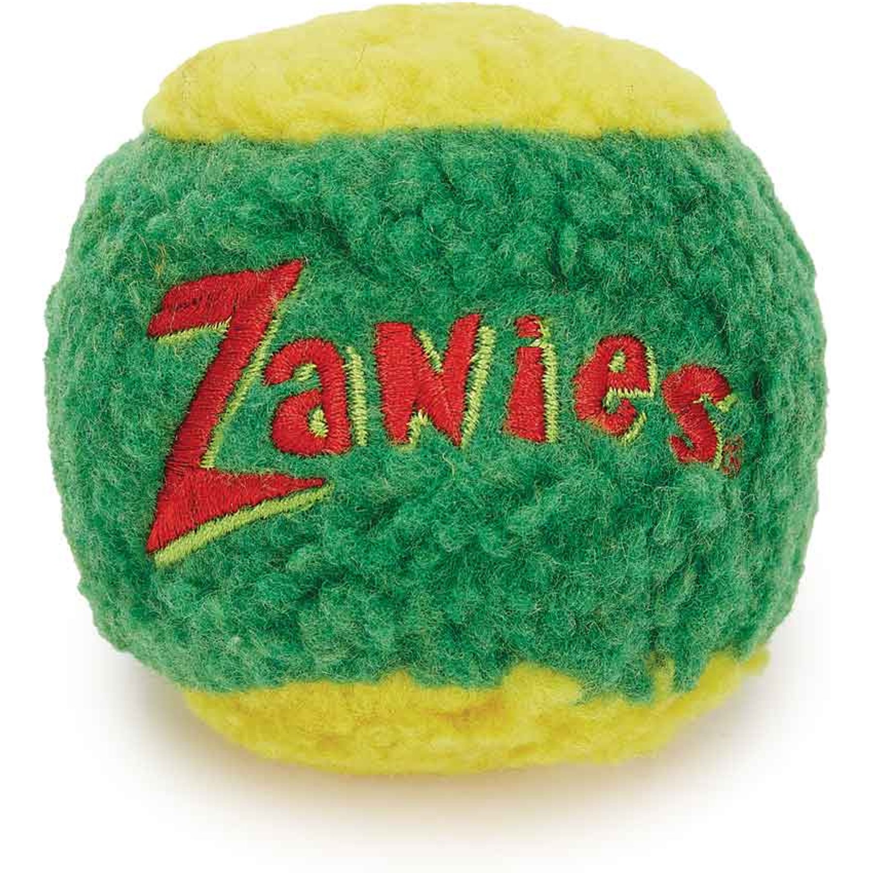 Zanies Shaggy Squeaker Dog Chew Toy, Green-Yellow
