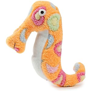 Zanies Sea Charmer Sea Horse Squeaky Dog Chew Toy, Orange