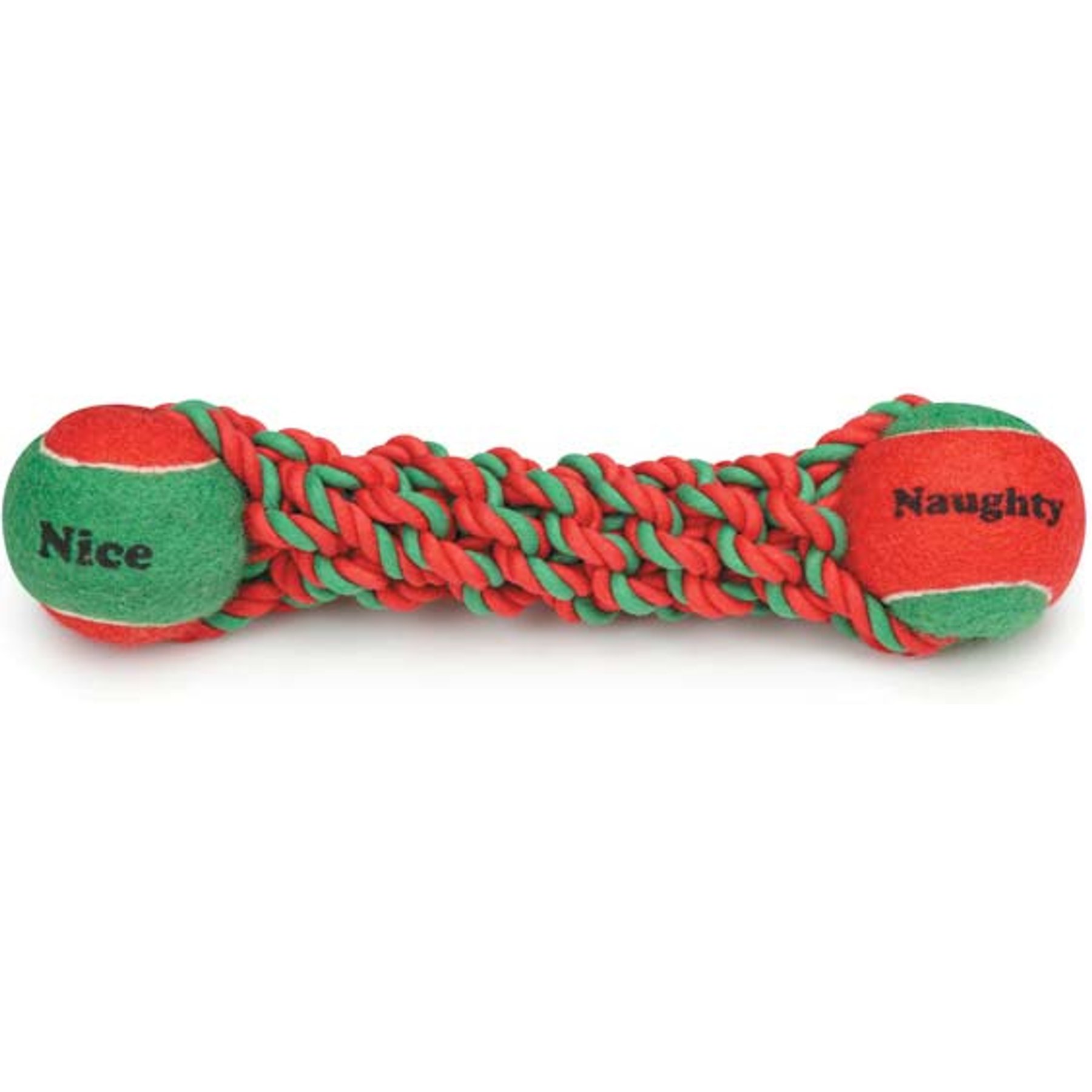 Zanies Naughty or Nice Tennis Dog Tug Toy