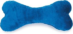 Zanies Mega Color Plush Bone Squeaky Dog Chew Toy, Blue, 16.5-in
