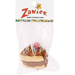 Zanies Kitty Krinkle Cake with Feather Cat Toy