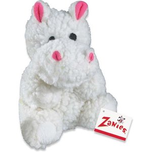 Zanies Fleecy Friend Hippo Squeaky Dog Chew Toy, 6-in
