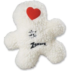 Zanies Embroidered Berber Boy Squeaky Dog Chew Toy, 8.5-in, White