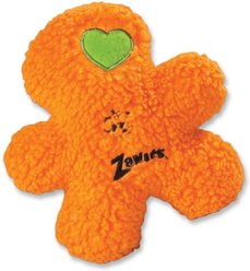 Zanies Embroidered Berber Boy Squeaky Dog Chew Toy, 8.5-in, Orange