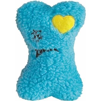 Zanies Zanies Embroidered Berber Bone Squeaky Dog Chew Toy, 8-in, Blue
