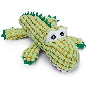 Zanies Corduroy Croc Squeaky Dog Chew Toy, Green