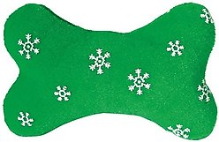 Zanies Blizzard Bone Squeaky Dog Chew Toy, 7.25-in, Green