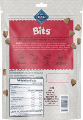 Show full view: Blue Buffalo Blue Bits Tender Beef Recipe Chicken-Free Soft-Moist Training Dog Treats, 19-oz bag slide 3 of 12