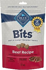 Blue Buffalo Blue Bits Tender Beef Recipe Chicken-Free Soft-Moist Training Dog Treats, 11-oz bag slide 1 of 9
