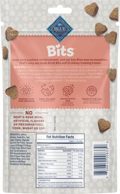 Show full view: Blue Buffalo Blue Bits Savory Salmon Recipe Chicken Free Soft-Moist Training Dog Treats, 4-oz bag slide 3 of 12