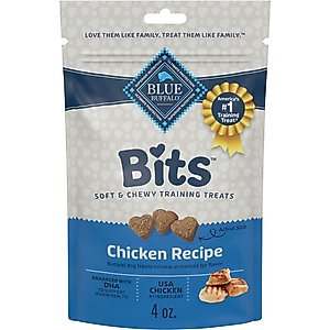 Blue Buffalo Blue Bits Tasty Chicken Recipe Soft-Moist Training Dog Treats, 4-oz bag