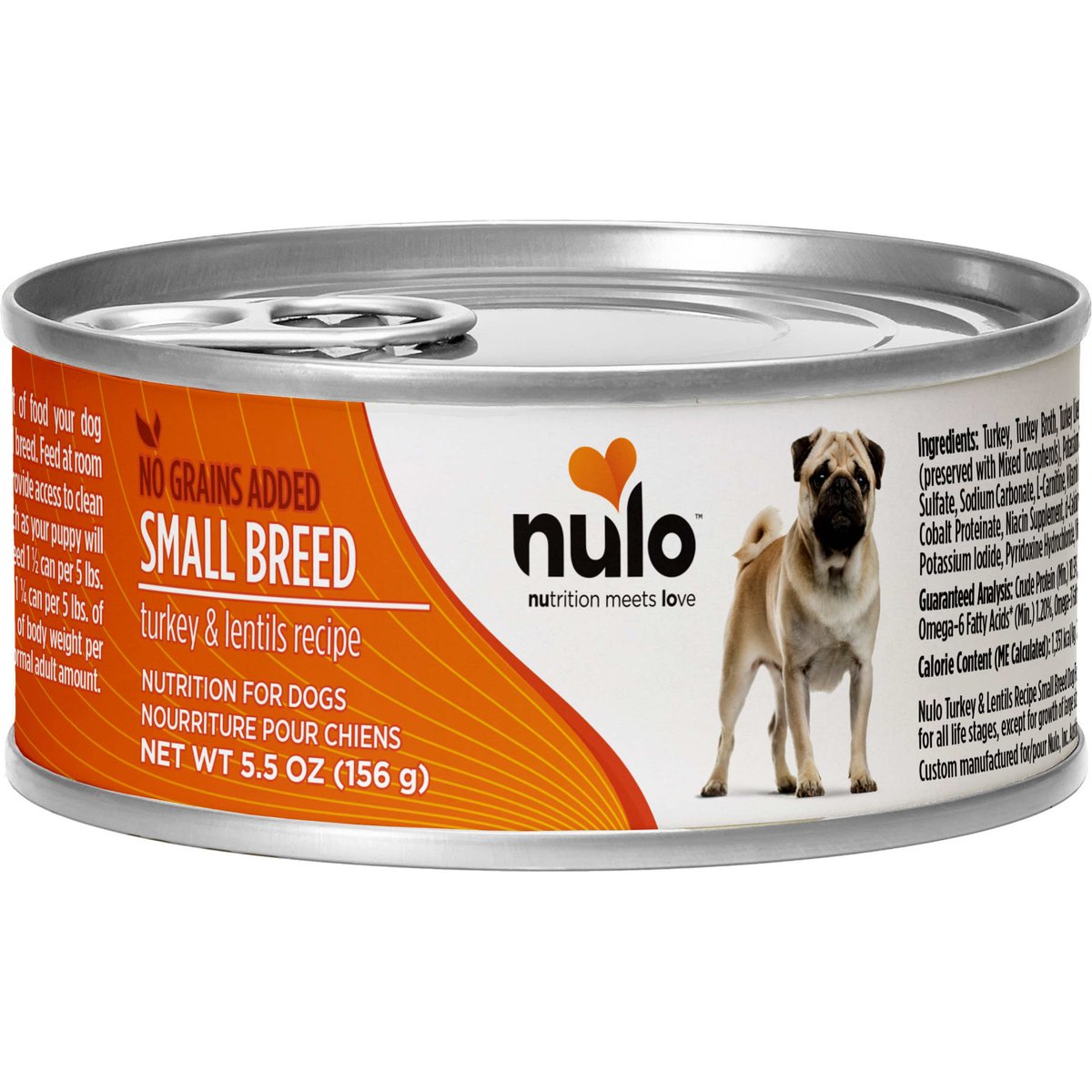 Nulo Small Breed Adult Grain-Free Turkey Recipe Wet Pate Canned Dog Food, 5.5-oz, case of 24