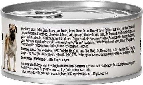 Show full view: Nulo Small Breed Adult Grain-Free Turkey Recipe Wet Pate Canned Dog Food, 5.5-oz, case of 24 slide 3 of 12