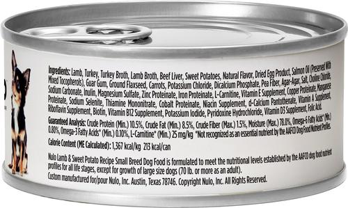 Show full view: Nulo Small Breed Adult Grain-Free Lamb & Sweet Potato Recipe Wet Pate Canned Dog Food, 5.5-oz, case of 24 slide 3 of 12