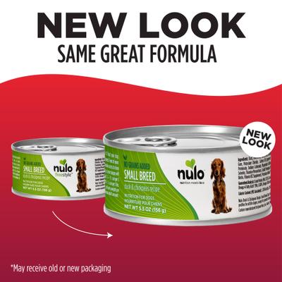 Show full view: Nulo Small Breed Adult Grain-Free Duck Recipe Wet Pate Canned Dog Food, 5.5-oz, case of 24 slide 7 of 10