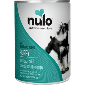 Nulo Puppy Grain-Free Turkey, Cod, & Sweet Potato Recipe Wet Pate Canned Dog Food, 13-oz, case of 12