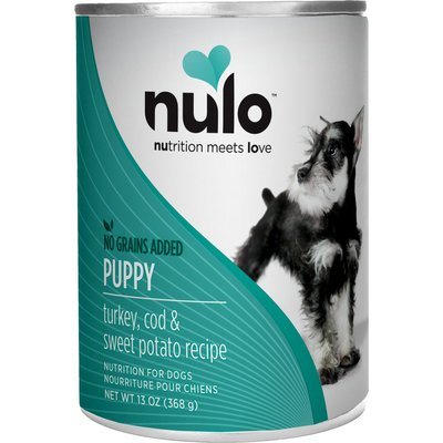 Nulo Nulo Puppy Grain-Free Turkey, Cod, & Sweet Potato Recipe Wet Pate Canned Dog Food, 13-oz, case of 12