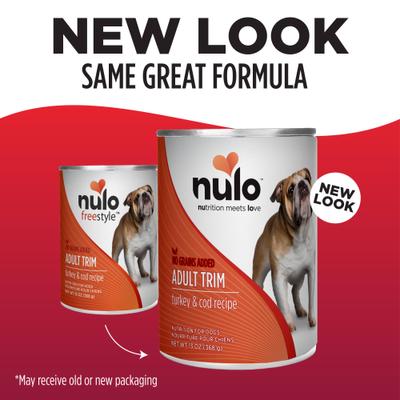 Show full view: Nulo Adult Trim Weight Management Grain-Free Turkey & Cod Recipe Wet Pate Canned Dog Food, 13-oz, case of 12 slide 8 of 12