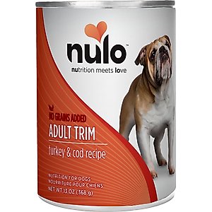Nulo Adult Trim Weight Management Grain-Free Turkey & Cod Recipe Wet Pate Canned Dog Food, 13-oz, case of 12