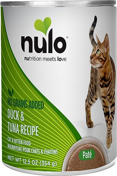 Show full view: Nulo Grain-Free Duck & Tuna Recipe Pate Wet Canned Food for Cats & Kittens, 12.5-oz, case of 12 slide 1 of 12
