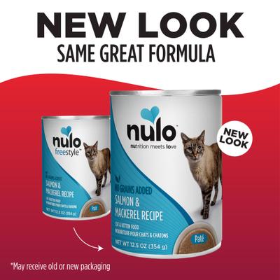 Show full view: Nulo Grain-Free Salmon & Mackerel Recipe Pate Wet Canned Food for Cats & Kittens, 12.5-oz, case of 12 slide 8 of 12