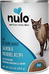 Nulo Grain-Free Salmon & Mackerel Recipe Pate Wet Canned Food for Cats & Kittens, 12.5-oz, case of 12