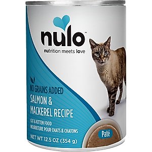 Nulo Grain-Free Salmon & Mackerel Recipe Pate Wet Canned Food for Cats & Kittens, 12.5-oz, case of 12