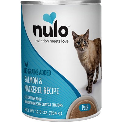 Nulo Nulo Grain-Free Salmon & Mackerel Recipe Pate Wet Canned Food for Cats & Kittens, 12.5-oz, case of 12