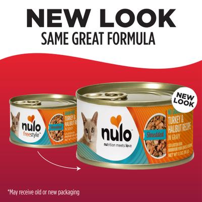 Show full view: Nulo Shredded Turkey & Halibut in Gravy Grain-Free Canned Cat Food, 3-oz, case of 24 slide 8 of 11