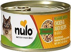 Nulo Shredded Chicken & Duck in Gravy Grain-Free Canned Cat Food, 3-oz, case of 24 slide 1 of 8