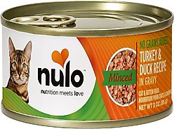 Nulo Minced Turkey & Duck in Gravy Grain-Free Canned Cat & Kitten Food, 3-oz, case of 24 slide 1 of 8