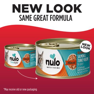 Show full view: Nulo Minced Salmon & Turkey in Gravy Grain-Free Canned Cat & Kitten Food, 3-oz, case of 24 slide 8 of 11