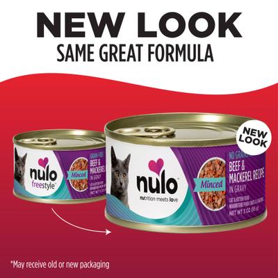 Show full view: Nulo Minced Beef & Mackerel in Gravy Grain-Free Canned Cat Food, 3-oz, case of 24 slide 8 of 11